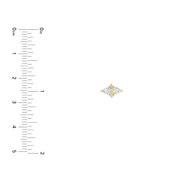 7/8tcw Pear & Round Diamond Earrings