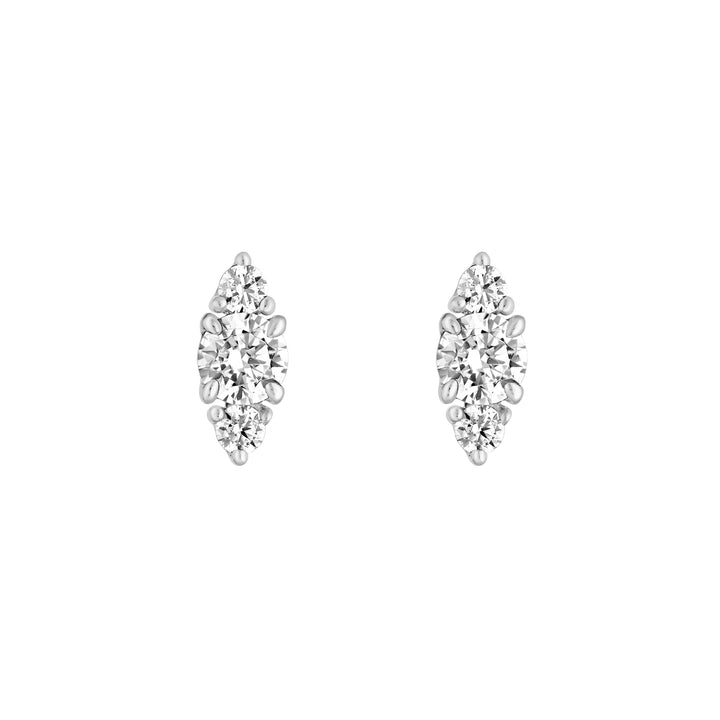 3/8tcw Three Stone Round Diamond Earrings