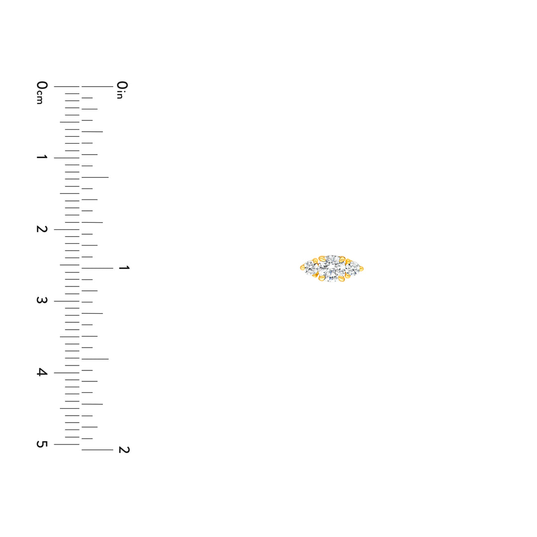 3/8tcw Three Stone Round Diamond Earrings