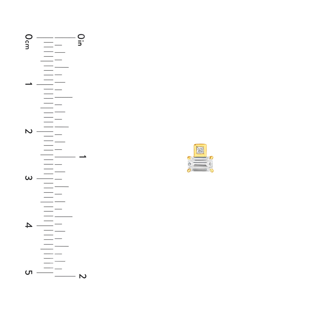 3/4tcw Princess & Emerald Duet Diamond Stud Earrings