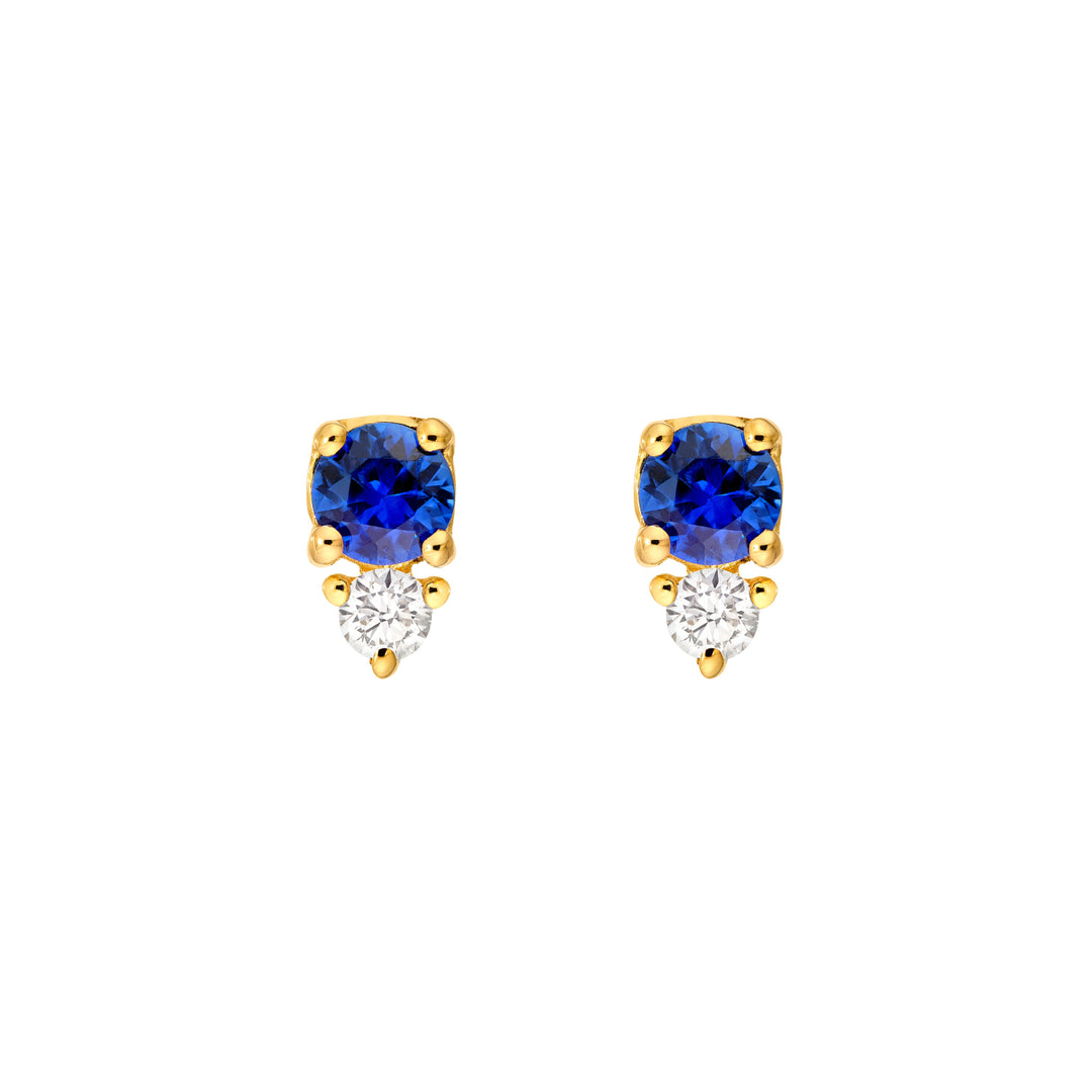 1/3tcw Sapphire & Diamond Stud Earrings