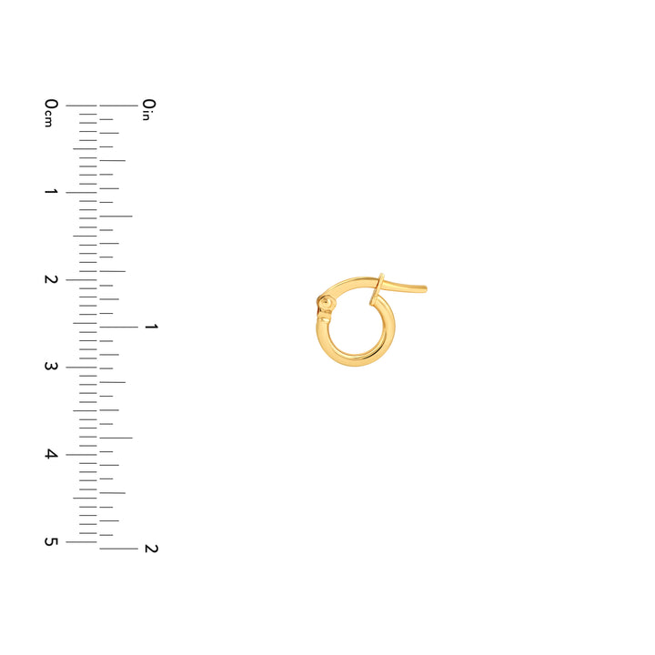 High Polished 6mm Round Hoop Earrings