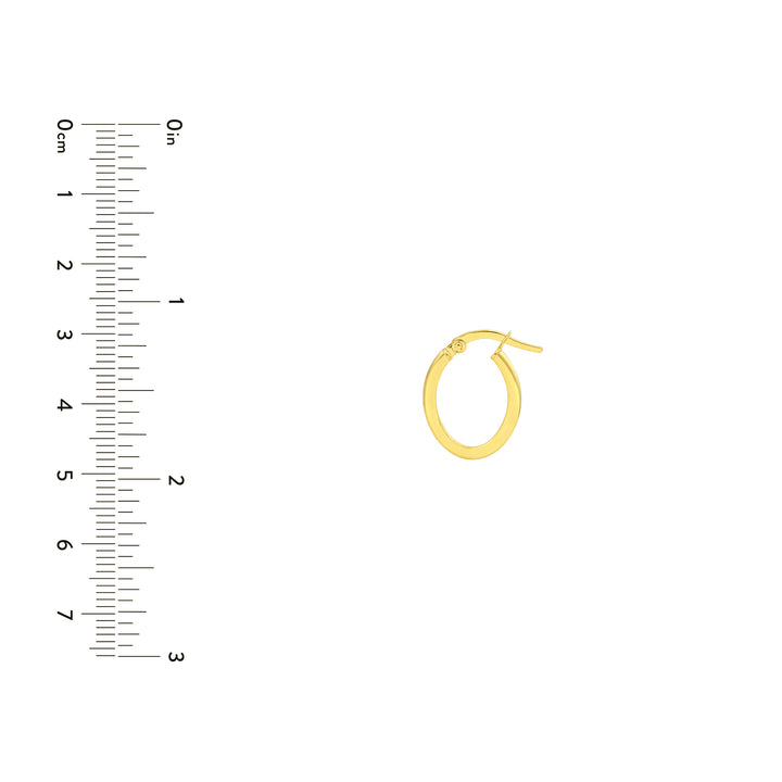 13mm Knife Edge Oval Hoop Earrings