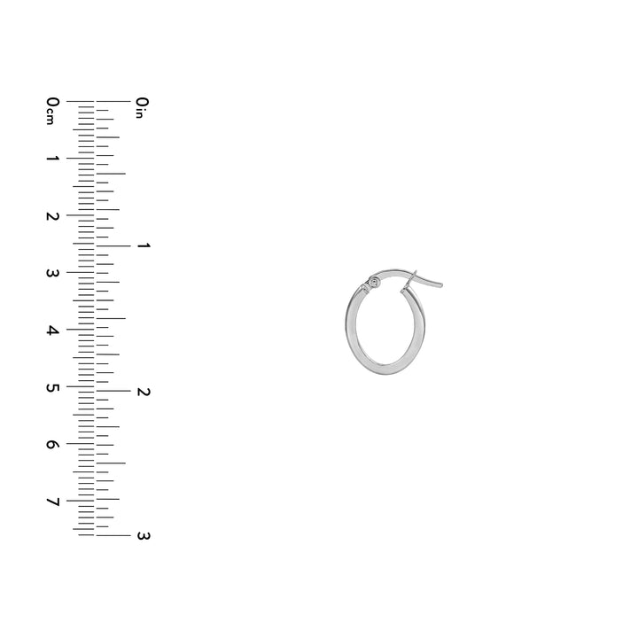 13mm Knife Edge Oval Hoop Earrings