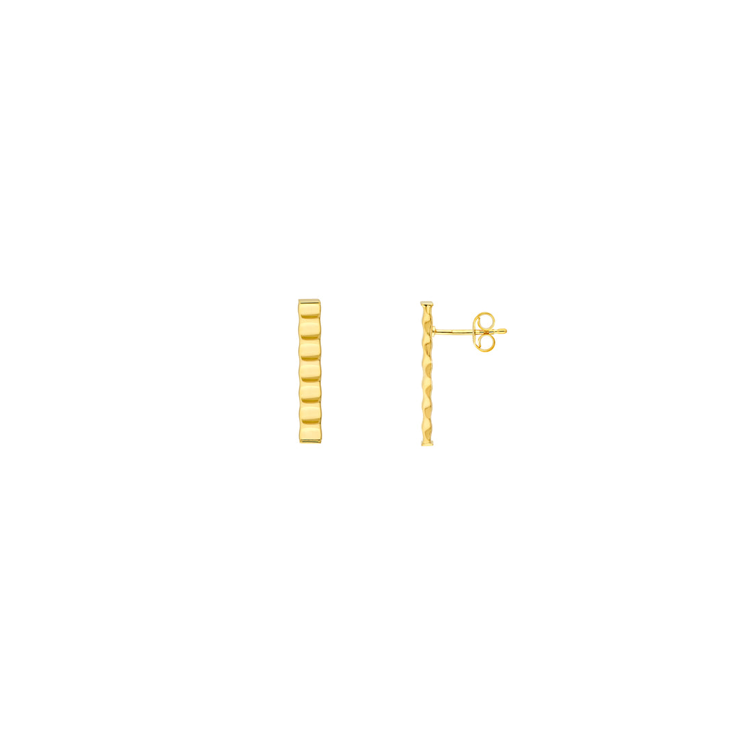 3.4mm Linear Bar Stud Earrings