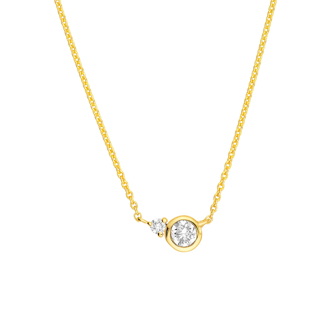 1/3tcw Diamond Bezel Pendant Necklace