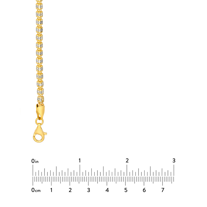 3.6mm Sterling Silver Two Tone Ice Chain [3 row]