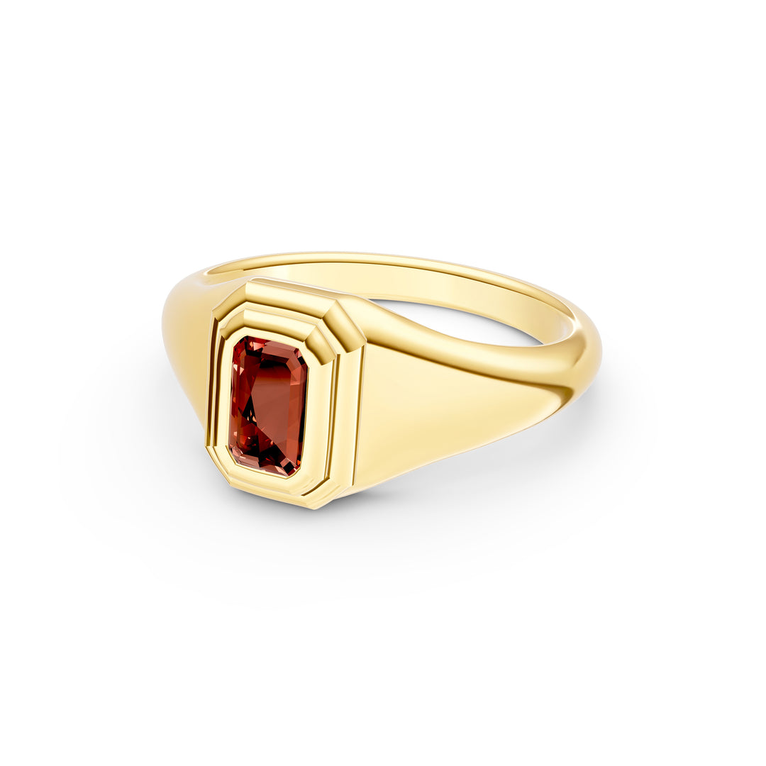 1/3ct Emerald Red Garnet Pinky Ring