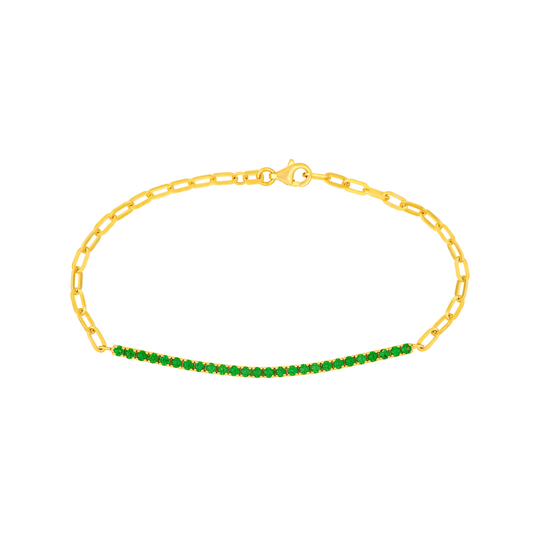 1-1/8ct Tsavorite Half Paper Clip Half Tennis Bracelet
