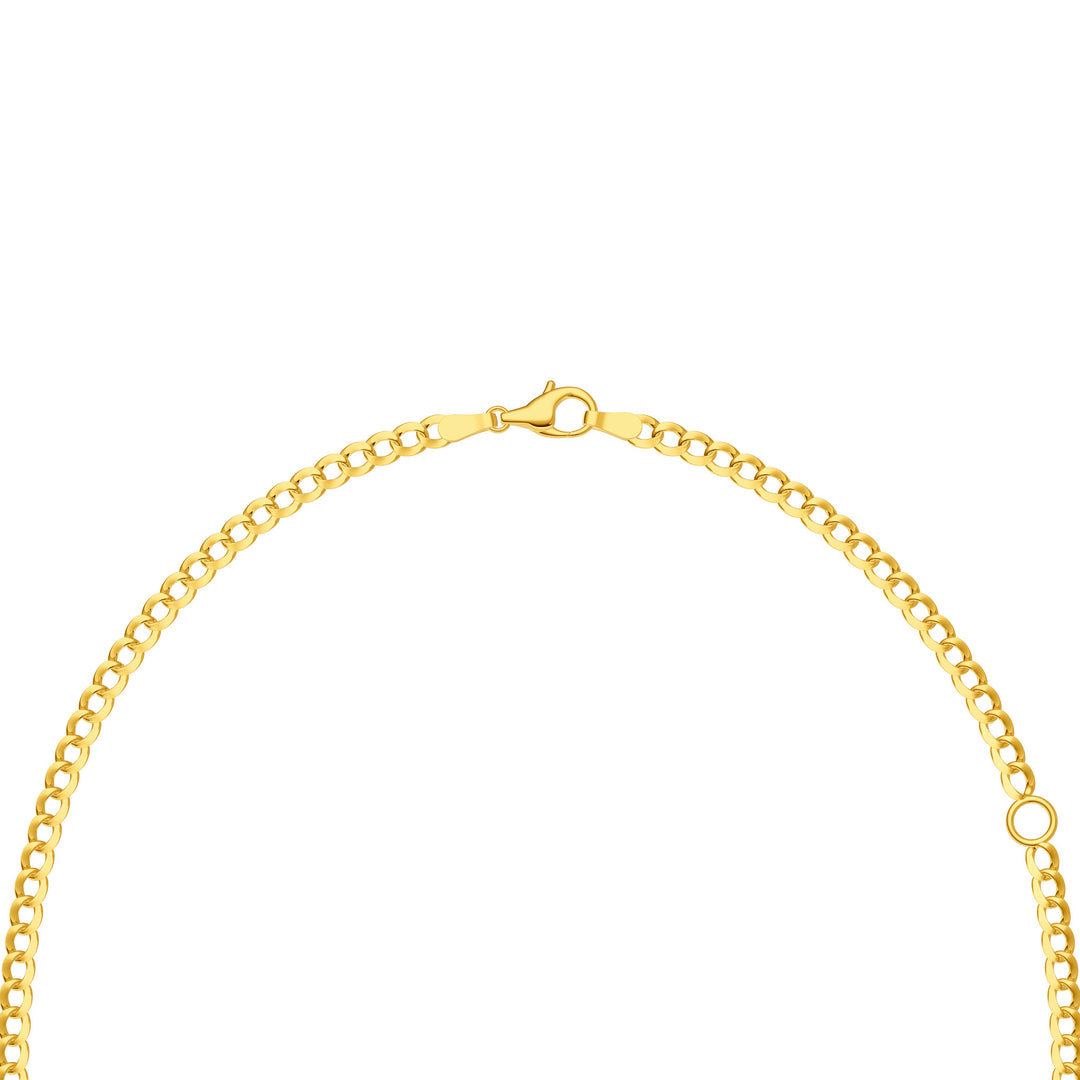 Pear Amethyst Curb Necklace