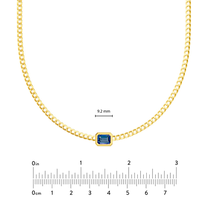 Emerald London Blue Curb Necklace
