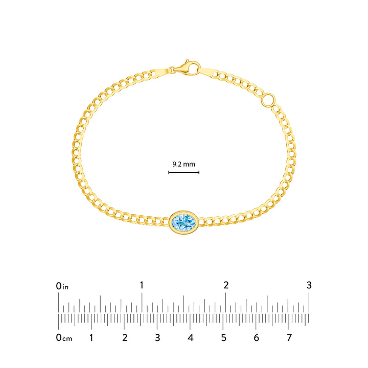 Oval Sky Blue Curb Bracelet