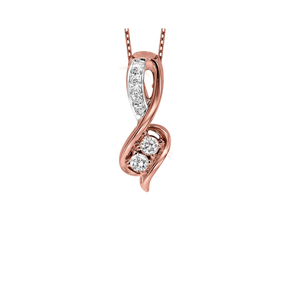 14Kt Rose Gold Diamond 1/5Ctw Pendant