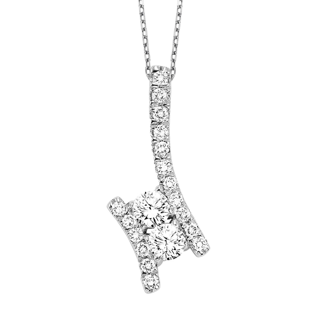 Silver White Diamond 1/7Ctw Pendant