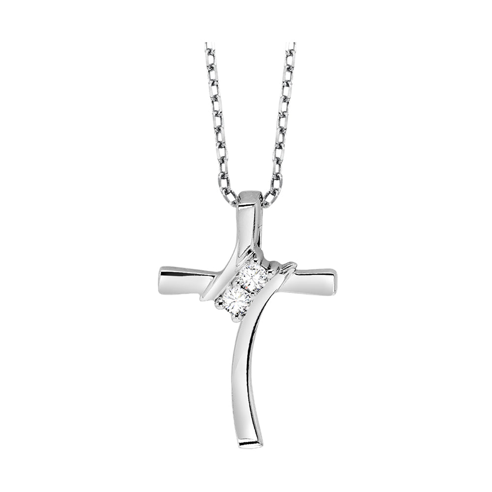 10Kt White Gold Diamond 1/20Ctw Pendant