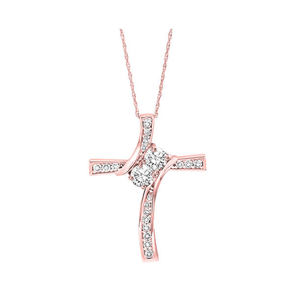 14Kt Rose Gold Diamond 1Ctw Pendant