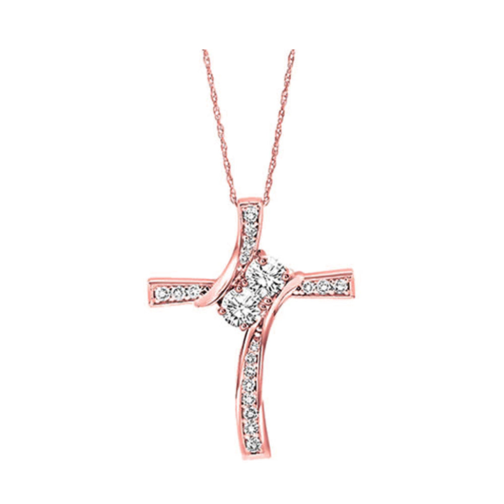 14Kt Rose Gold Diamond 1Ctw Pendant
