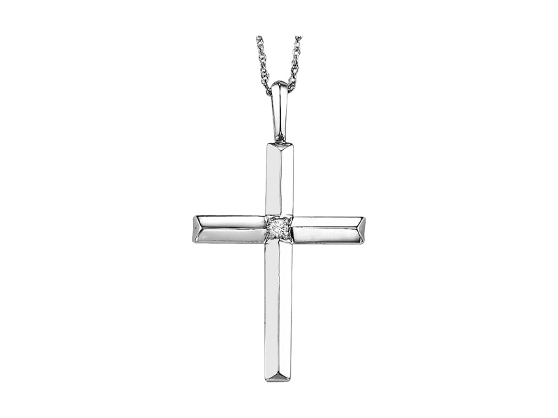 Silver White Diamond 1/50Ctw Pendant