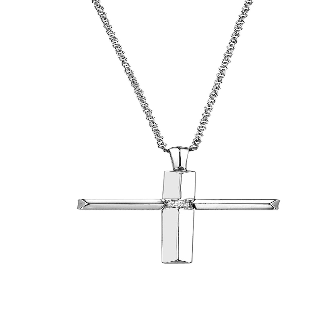 Silver White Diamond 1/50Ctw Pendant