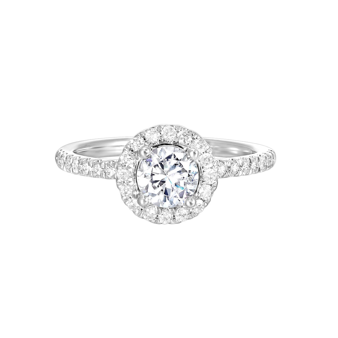 14Kt White Semi Mount 3/8Ctw For 3/4Ctw Round Center