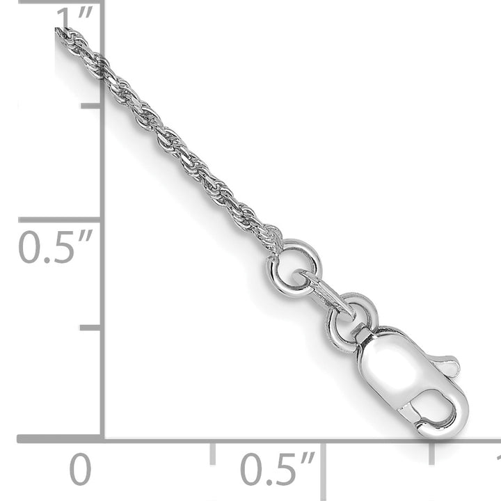 14k WG 1.15mm Diamond-cut Machine-made Rope Chain Anklet