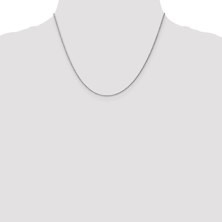 14k WG 1.15mm D/C Machine-made Rope Chain