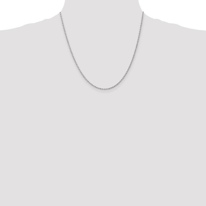 14k White Gold 1.5mm Solid Rope Chain