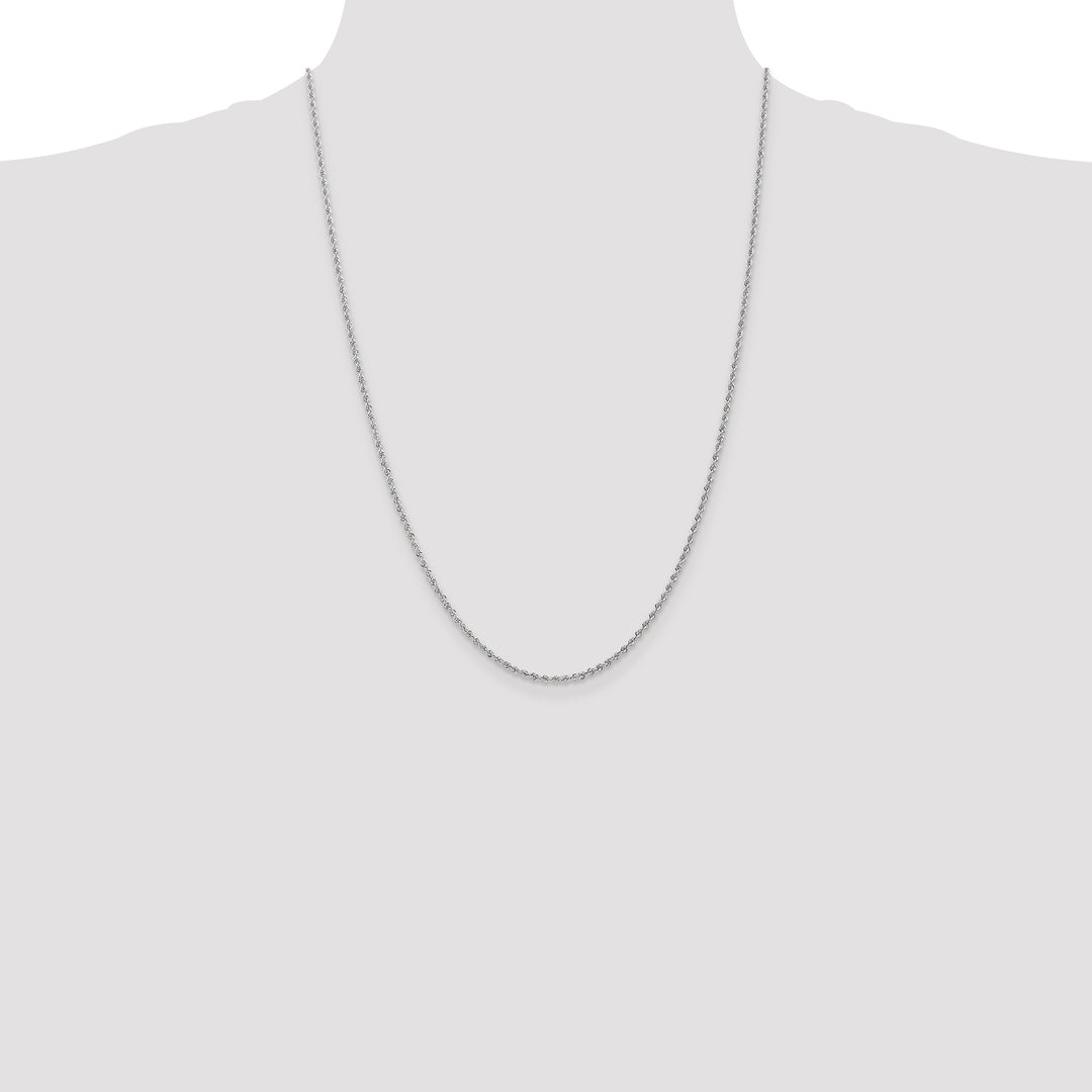 14k White Gold 1.5mm Solid Rope Chain