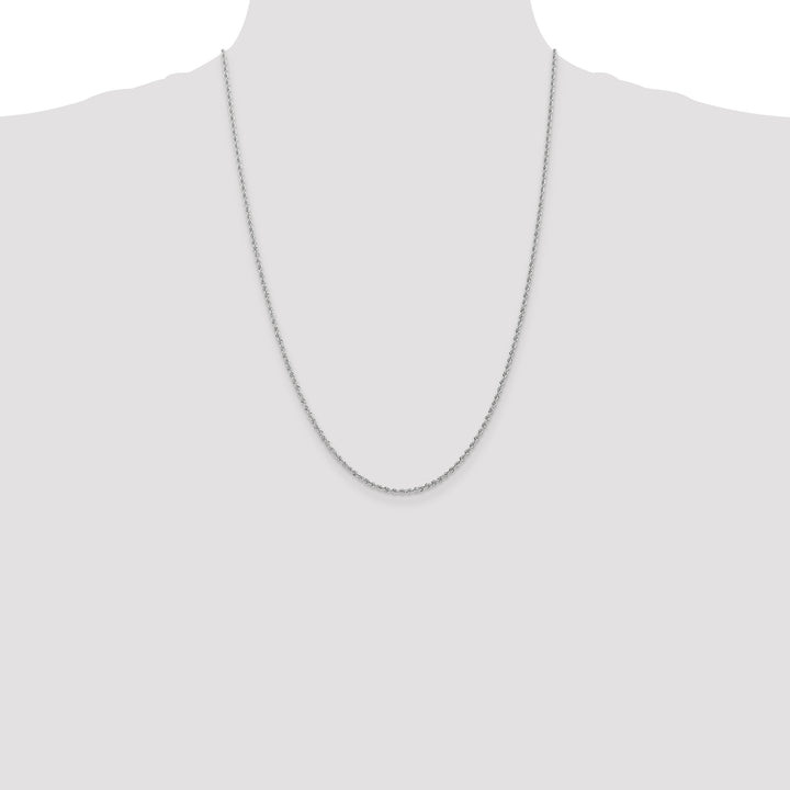14k White Gold 1.5mm Solid Rope Chain