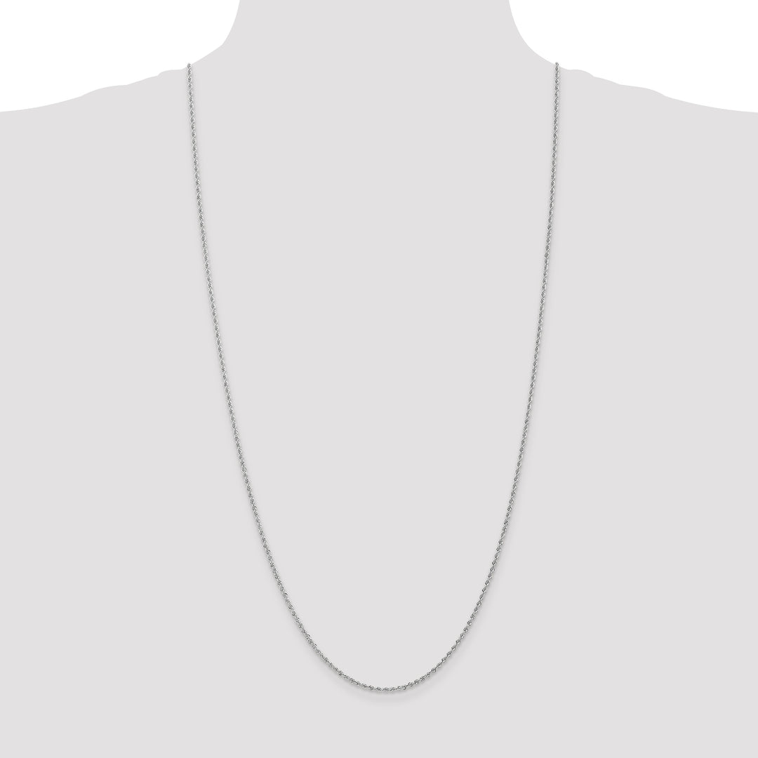 14k White Gold 1.5mm Solid Rope Chain