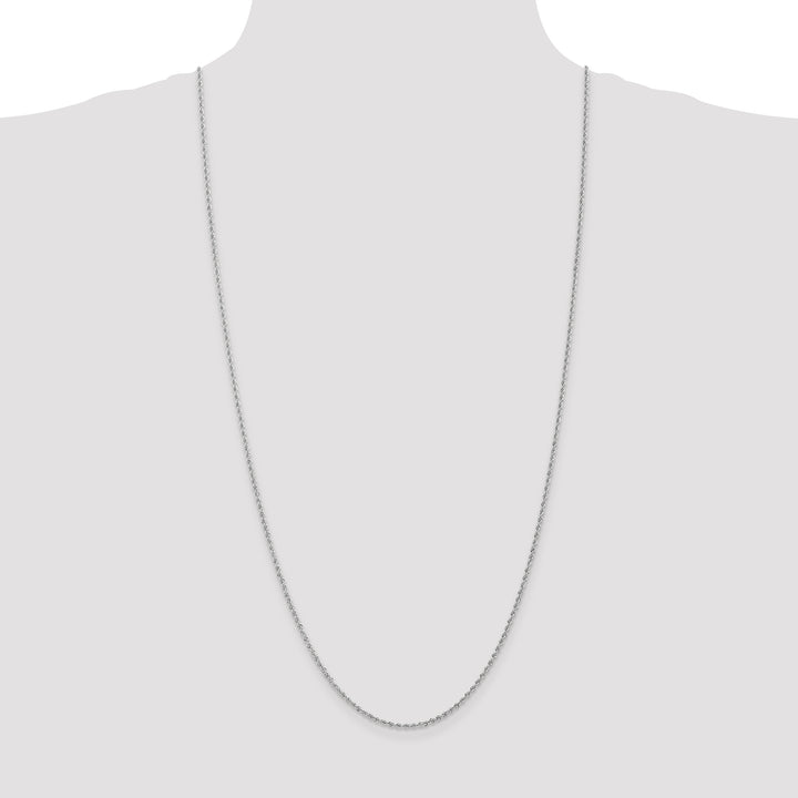 14k White Gold 1.5mm Solid Rope Chain