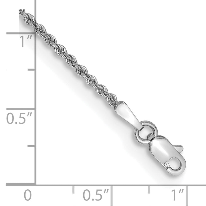 14k White Gold 1.5mm Solid Rope Chain