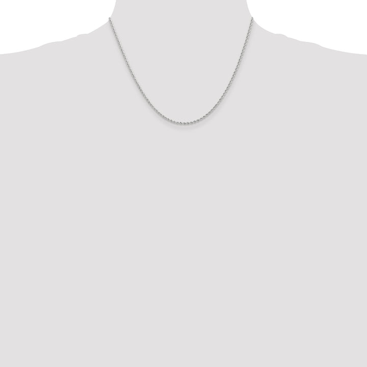 14k White Gold 2.0mm Solid Rope Chain