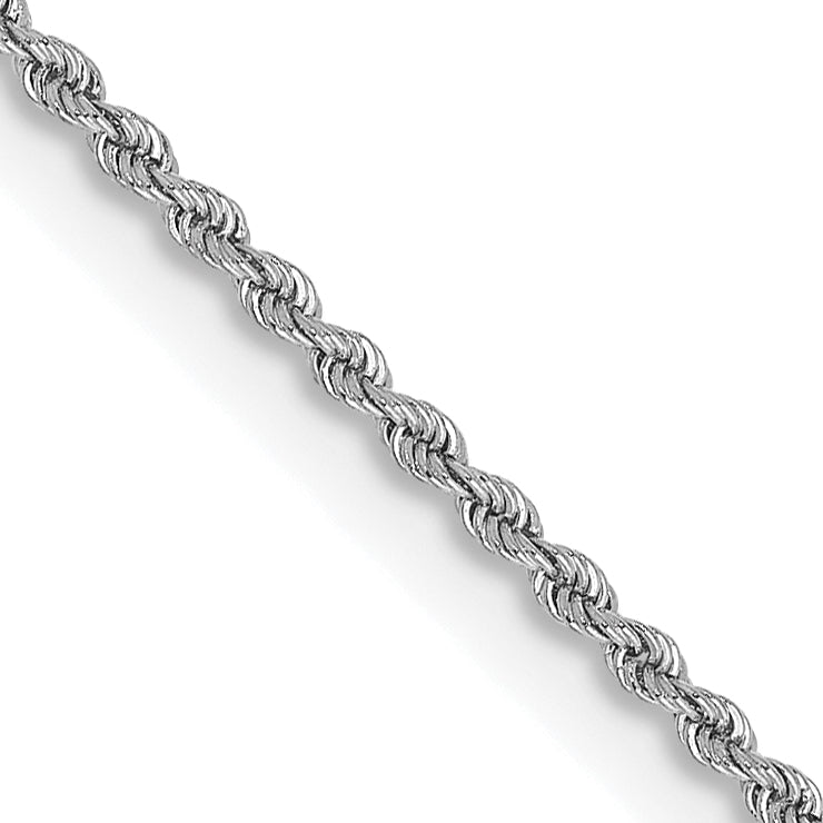 14k White Gold 2.0mm Solid Rope Chain