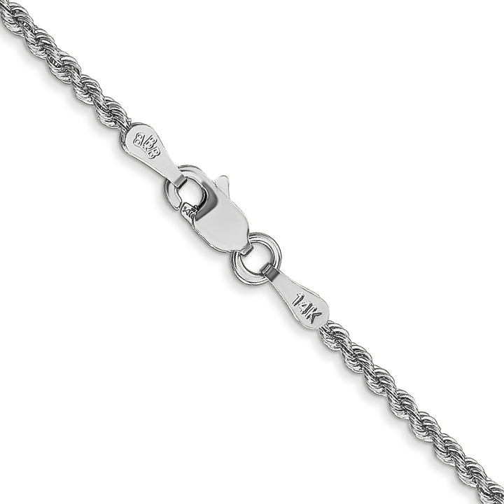 14k White Gold 2.0mm Solid Rope Chain