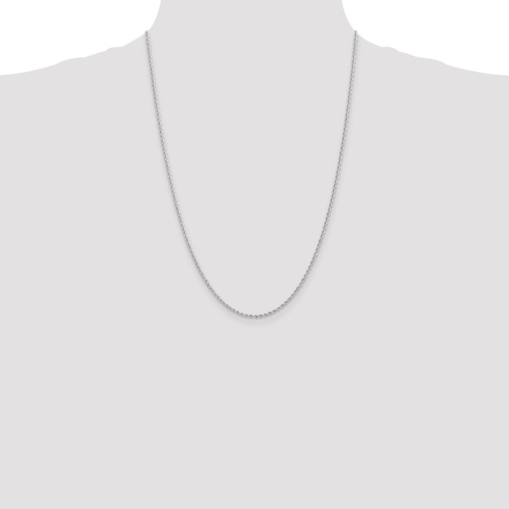 14k White Gold 2.0mm Solid Rope Chain