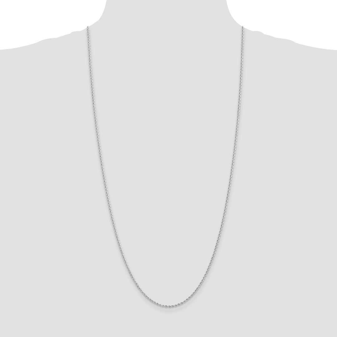 14k White Gold 2.0mm Solid Rope Chain