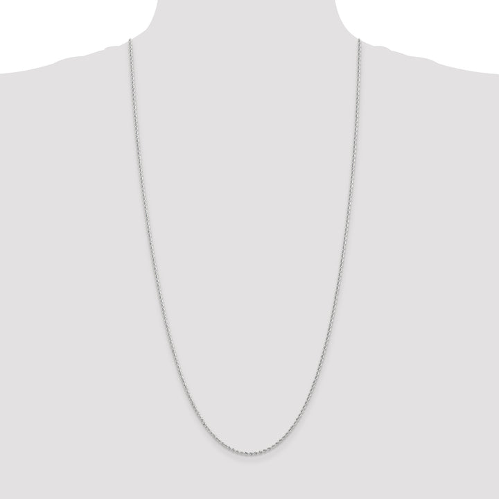 14k White Gold 2.0mm Solid Rope Chain