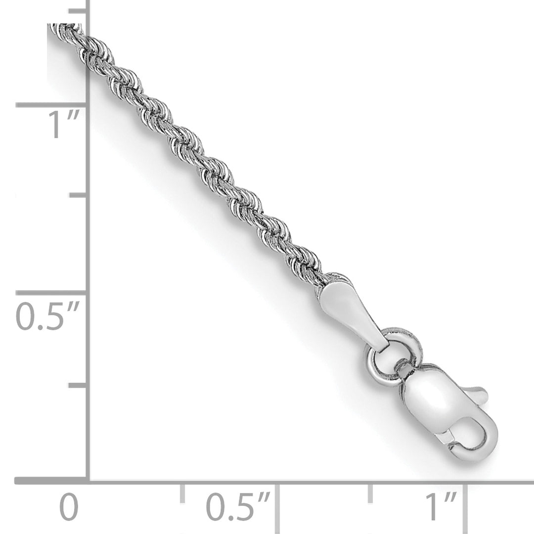 14k White Gold 2.0mm Solid Rope Chain