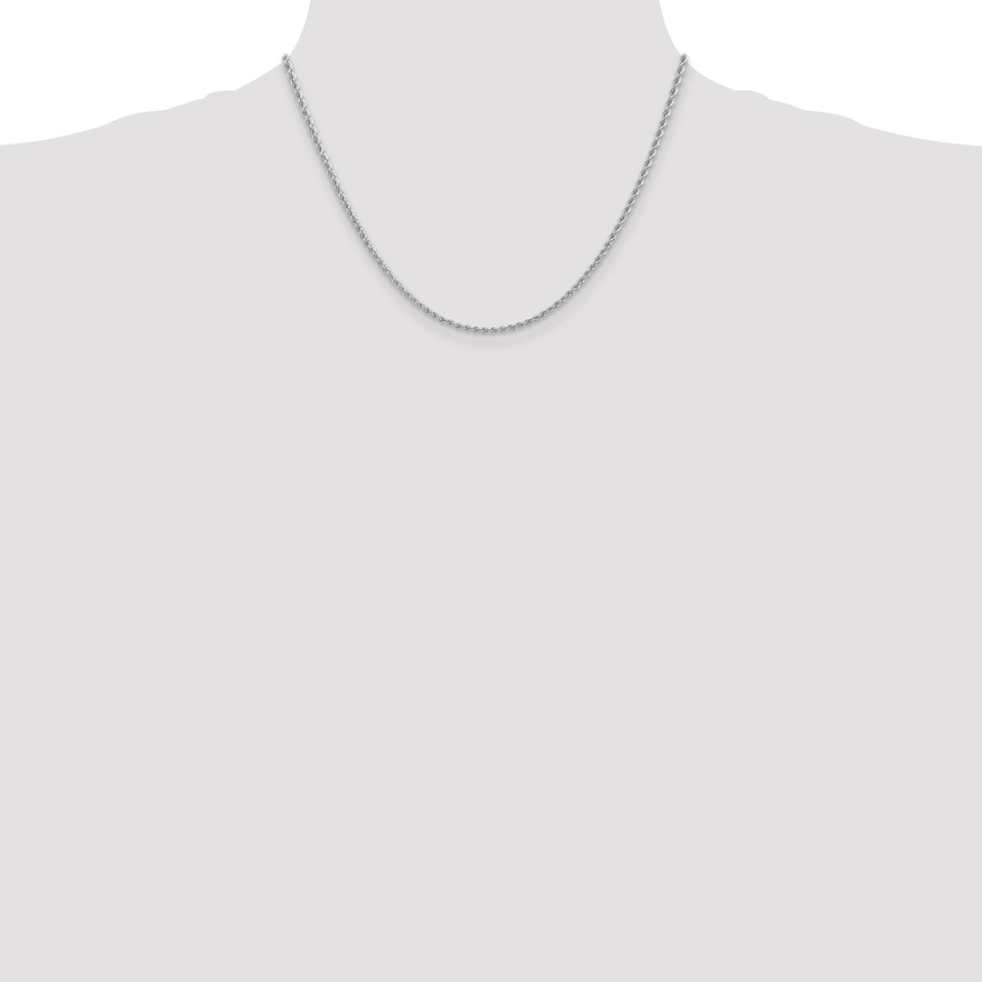 14k White Gold 2.25mm Solid Rope Chain