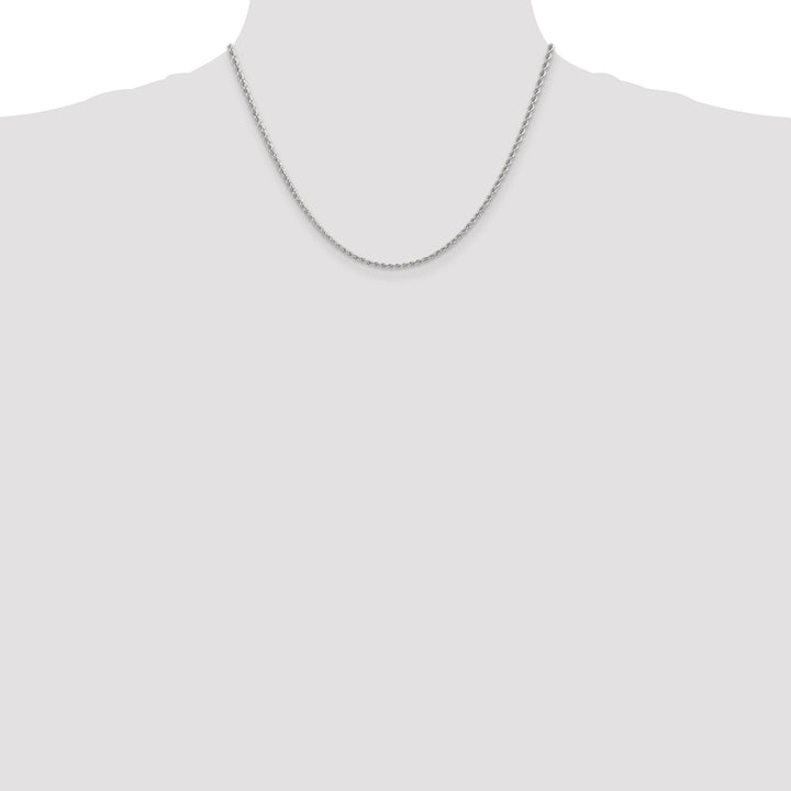 14k White Gold 2.25mm Solid Rope Chain