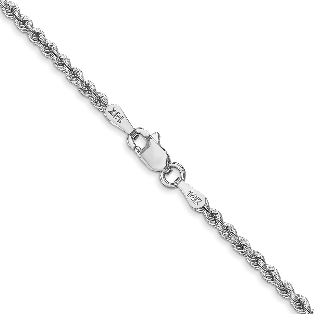 14k White Gold 2.25mm Solid Rope Chain
