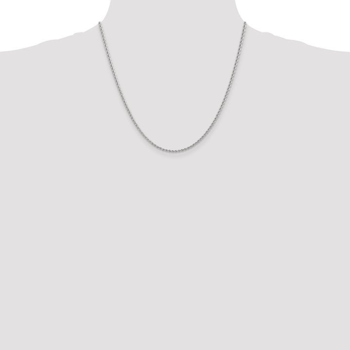 14k White Gold 2.25mm Solid Rope Chain