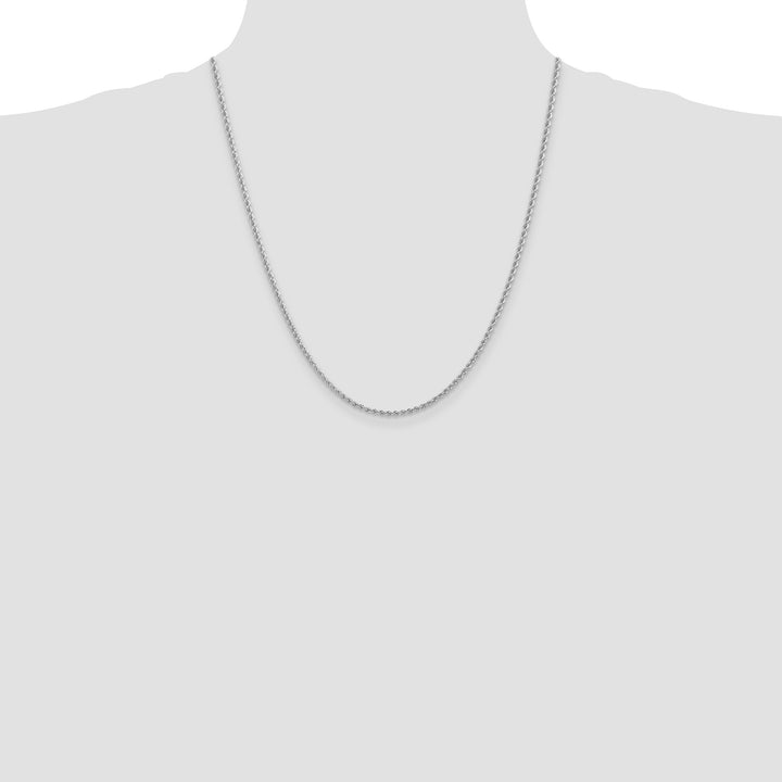 14k White Gold 2.25mm Solid Rope Chain