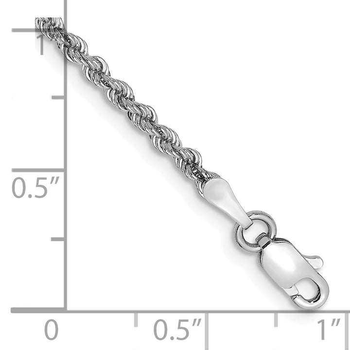 14k White Gold 2.25mm Solid Rope Chain