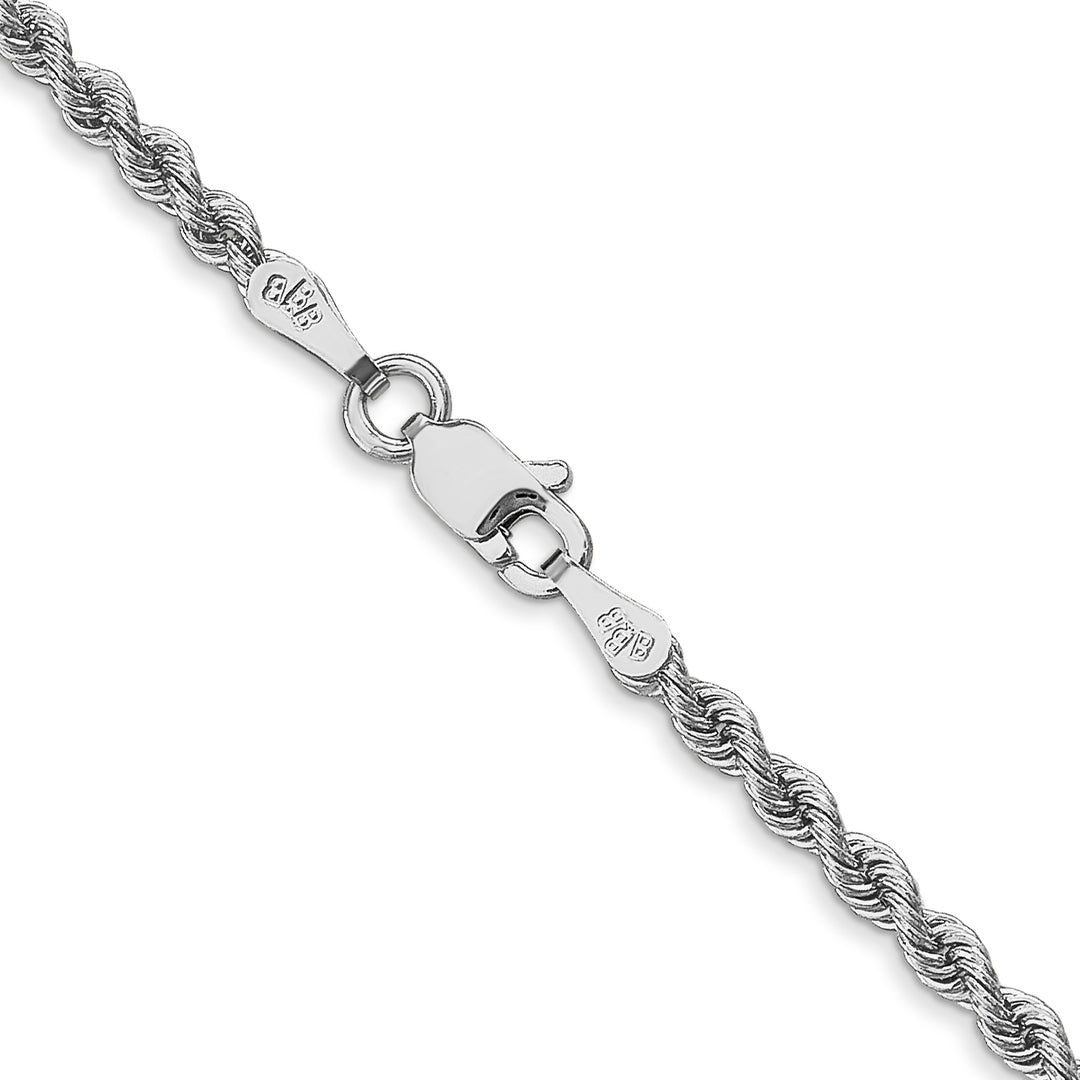 14k White Gold 2.5mm Solid Rope Chain