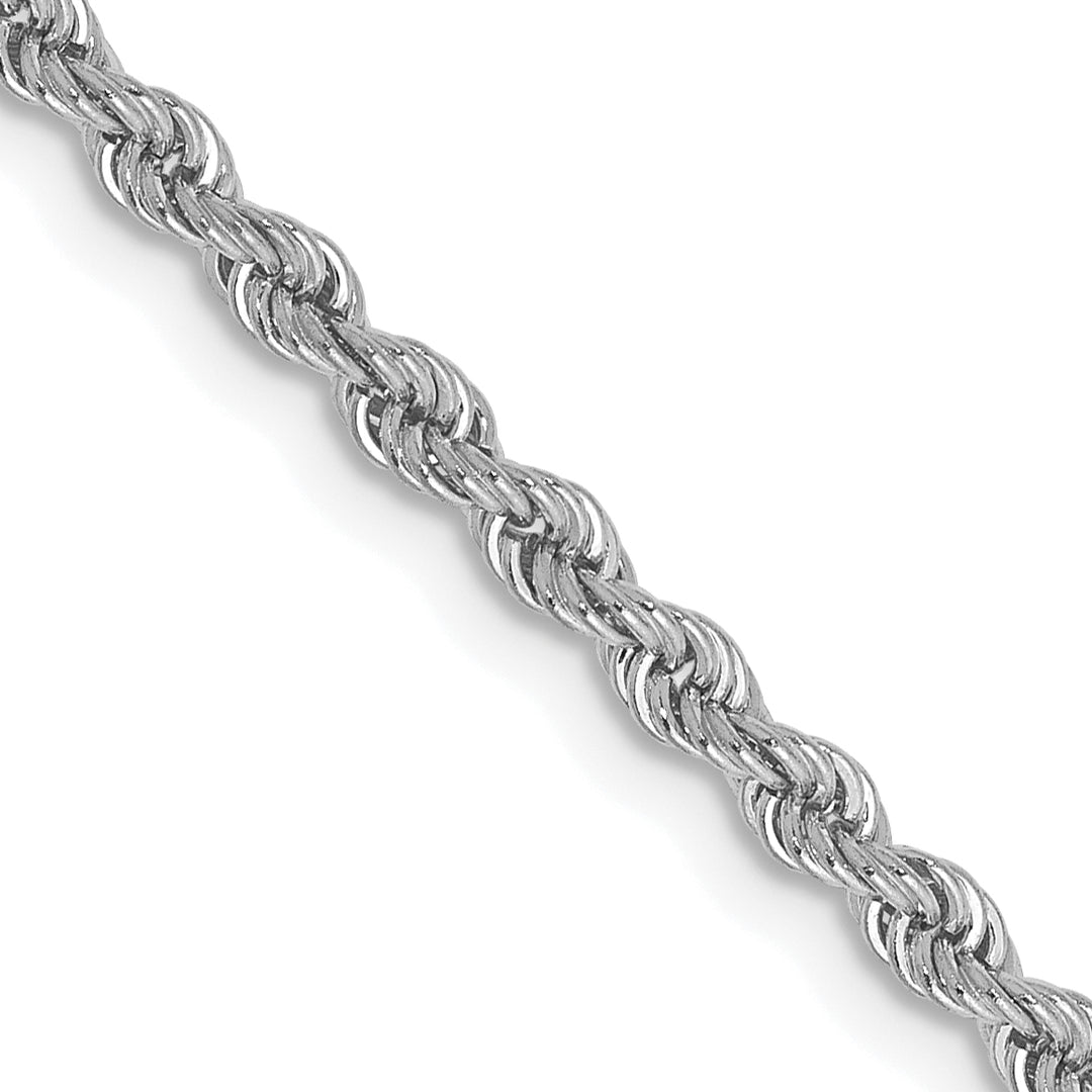 14k White Gold 2.5mm Solid Rope Chain