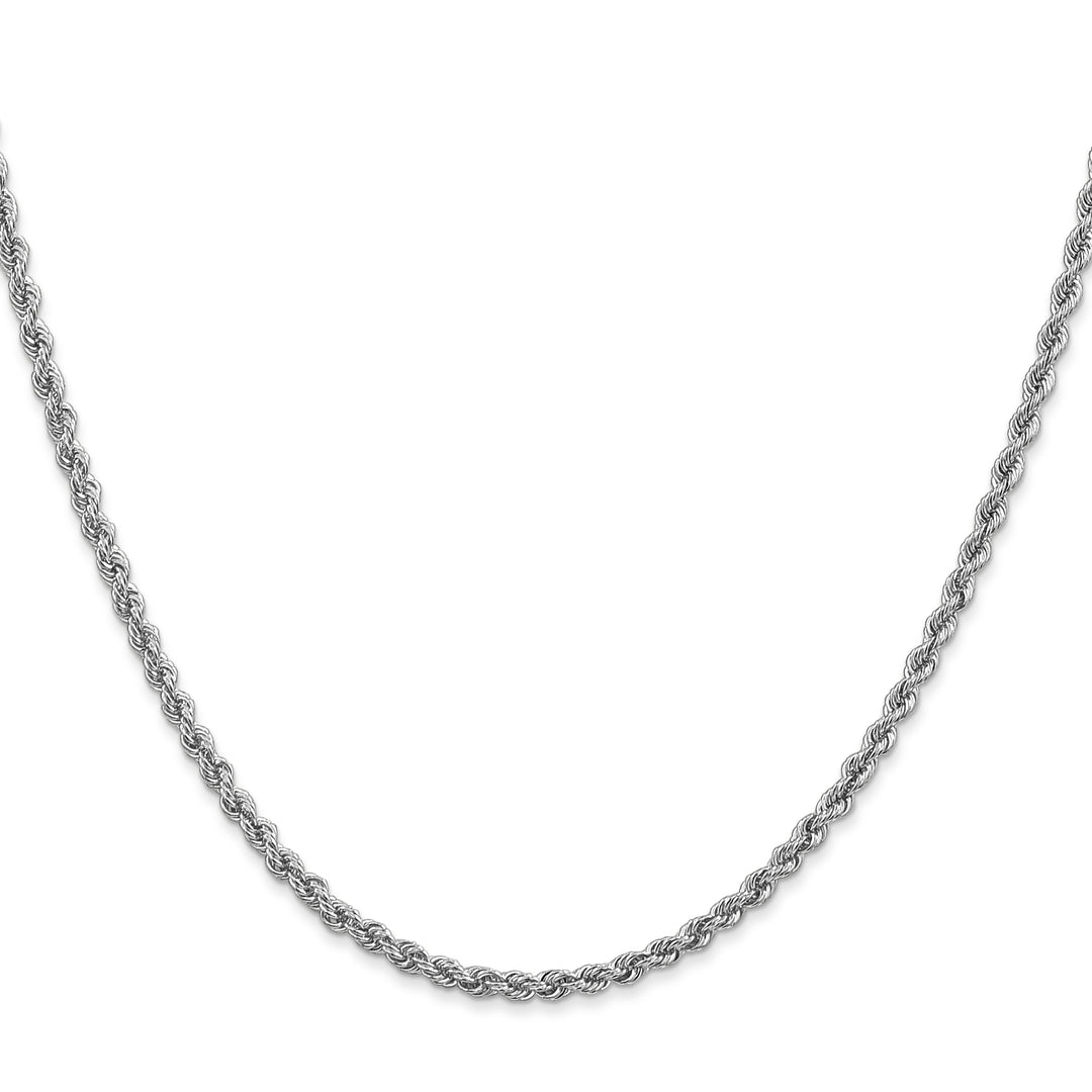 14k White Gold 2.5mm Solid Rope Chain