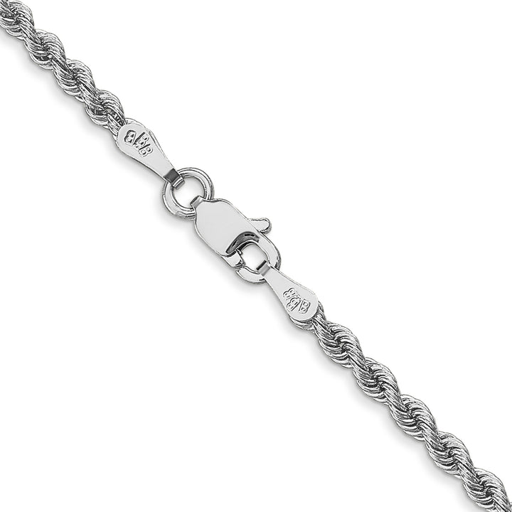 14k White Gold 2.5mm Solid Rope Chain