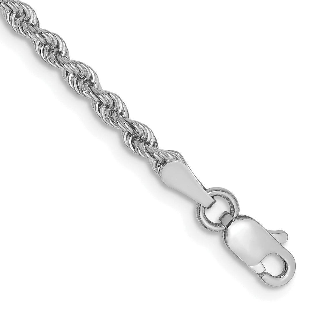 14k White Gold 2.5mm Solid Rope Chain